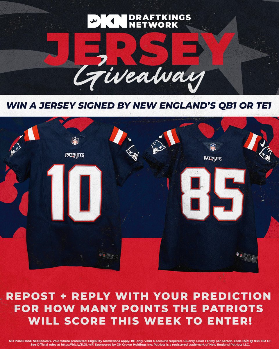 GIVEAWAY!!! TWO signed Patriots jerseys are up for grabs 👀

This QB &amp; TE have connected 46 times for 628 yards and 5 TDs this season 🔥

REPOST + REPLY PREDICTING HOW MANY POINTS THE PATRIOTS WILL SCORE IN WEEK 16 TO ENTER!

Ends 12/21 8:20 pm ET: T&amp;C: bit.ly/3L3LmIF