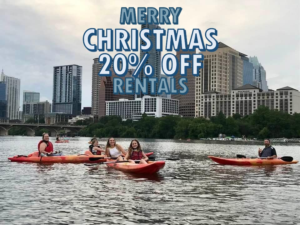 LiveLovePaddle's tweet photo. Our Holiday gift to you....20% off rentals this Friday and Saturday! Mention this post for discount. Share this post...friends may have family in town looking for ways to show off Austin! #familyfun #giveexperiences #visitAustin #holidaydeals #kayaking #paddleboarding #SUP https://t.co/5Qy4KHtPm8