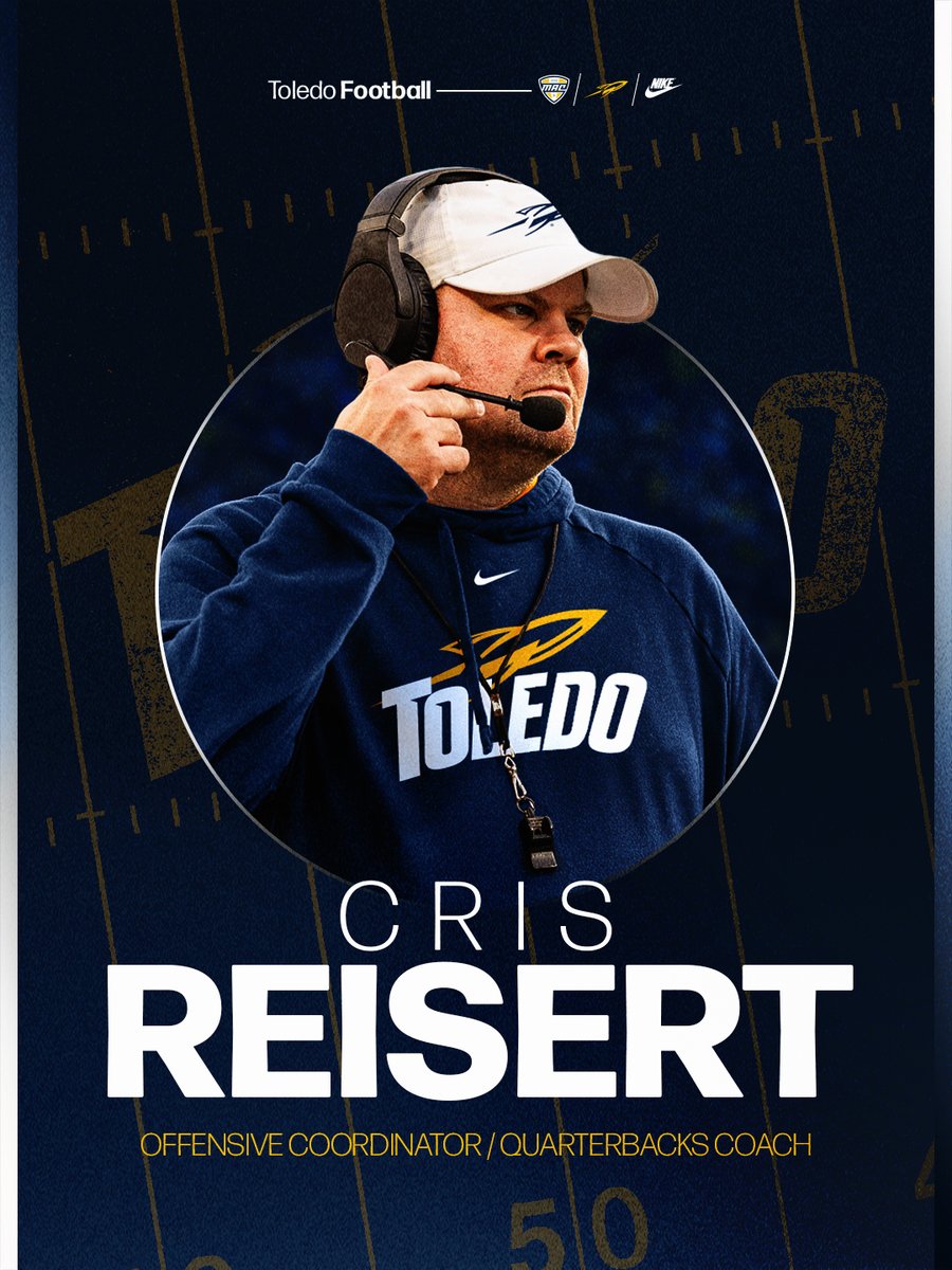 ToledoFB's tweet image. Welcome to #TeamToledo @CoachReisert 🏈🚀