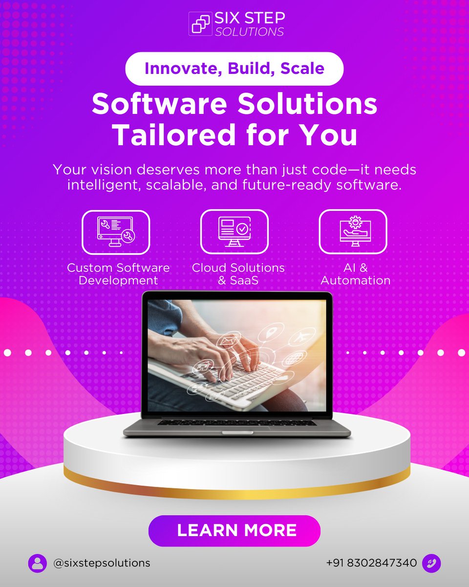 SStepsolutions's tweet photo. Innovate. Build. Scale.
Smart software solutions tailored to your business needs.
📩 DM us to learn more!
#softwaresolutions #customsoftware #cloudsolutions #saasdevelopment #aiautomation #digitaltransformation #itservicesindia #techsolutions #sixstepsolutions https://t.co/p15At1eaQQ