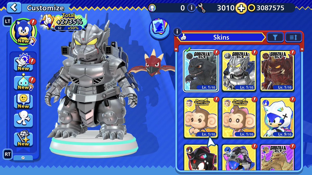 BREAKING: We have a first look at the skins and buddies from the #SonicRumble #Godzilla event! #SonicNews 

Check out the skins of Godzilla, King Ghidorah, Destroyah, and Mecha Godzilla, plus the Rodan and Mothra buddies, below: