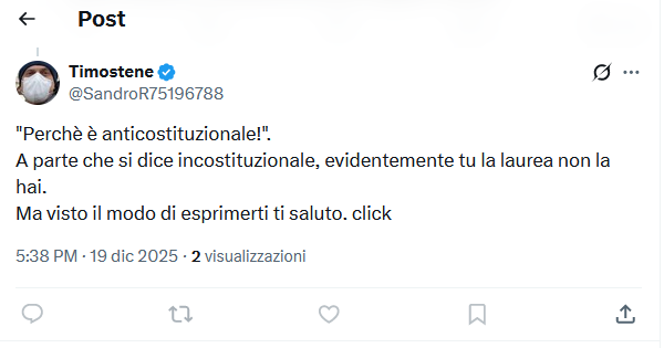 Qualcuno, gentilmente, glielo posti sotto la sua farneticazioni...quando uno è ignorante come la merda e per di più permaloso! Offende e blocca appena gli viene fatto notare la cazzata che ha scritto! STO COGLIONE!
treccani.it/vocabolario/an…
@SandroR75196788