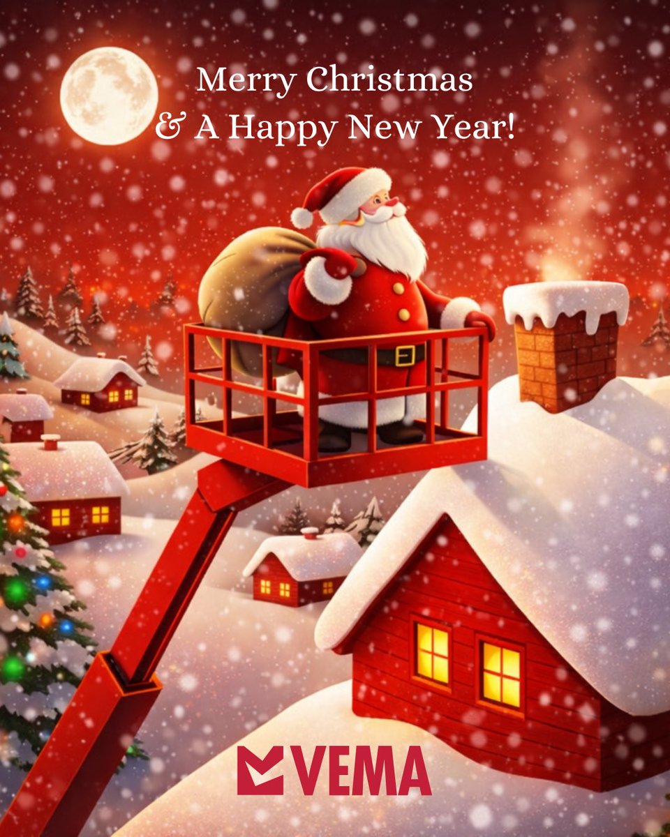 VemaLift's tweet photo. Merry Christmas🎄for all our customers, partners and staff! 
May Santa🎅come and bring you wonderful gifts of happiness. 

Wishing you a wonderful and successful 2026 🎆 . Really thankful for your trust this past year!

#christmas #aerialplatforms #happiness #peace #relax #vema https://t.co/RKYGMb5nfd