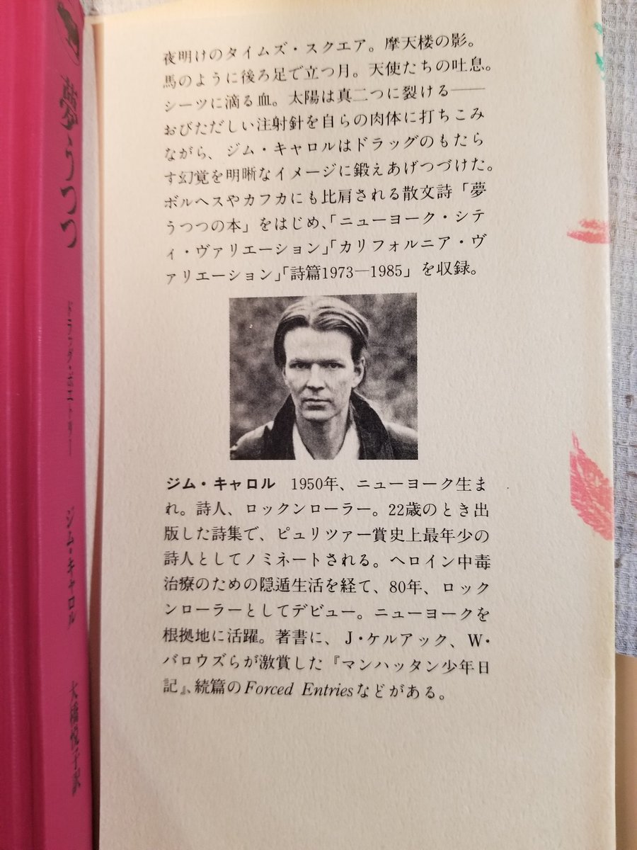 ジム・キャロルの詩集手に入れました、「マンハッタン少年日記」しか