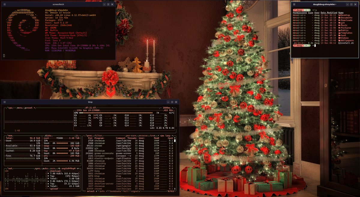 dougburks's tweet image. OhMyDebn 3.2.2 is now available!

OhMyDebn is a debonair Debian + Cinnamon setup inspired by Omarchy. 

This release adds the libspa-0.2-bluetooth package for bluetooth audio.

Let's make 2026 the year of the Linux desktop!

ohmydebn.org

#Linux #Debian #Cinnamon
