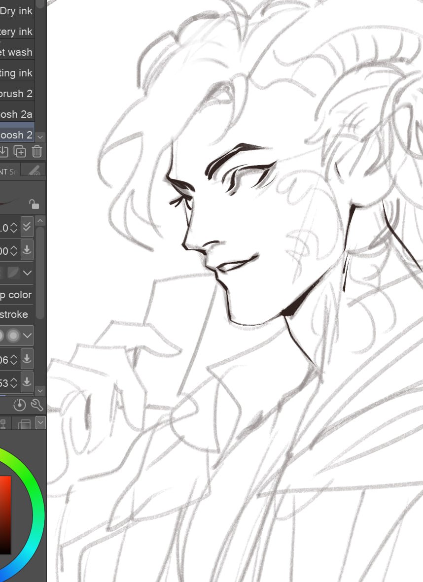 a little bit of the drawing process