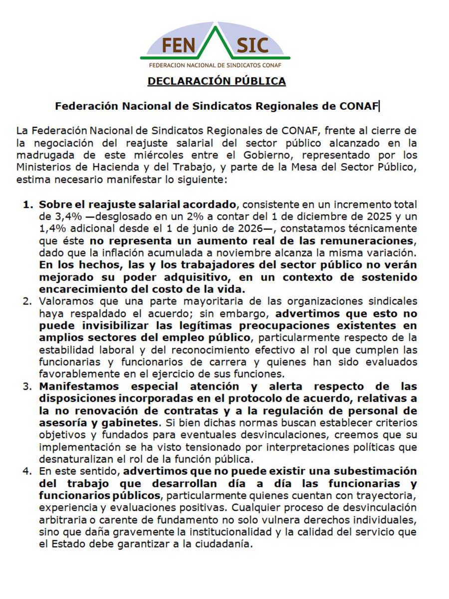 Federación de Sindicatos Nacional CONAF tweet media