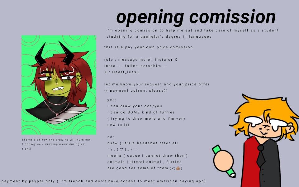 Heart_LessK's tweet image. comission are finally open