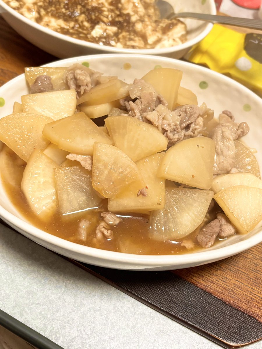 nosuke311's tweet image. 次は
豚バラ大根用
すき焼き煮

うまくできたかな？

#豚バラ大根用すき焼き煮 #CookDo #きょうの大皿