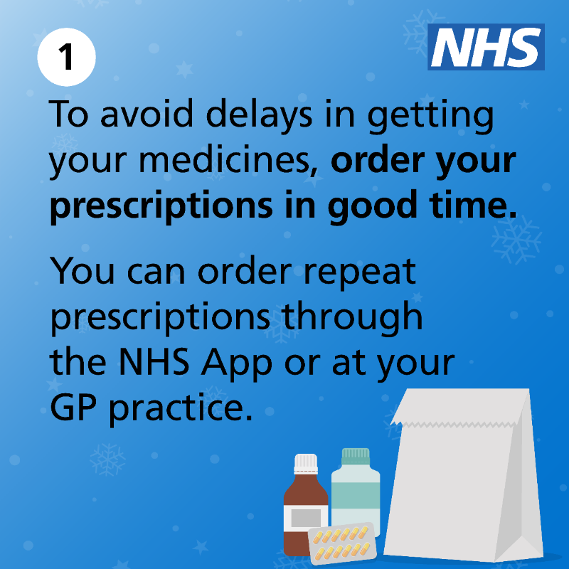 NHSuk's tweet photo. Make sure you’re prepared this bank holiday – order your repeat prescriptions in plenty of time, and check the opening hours of your local services.

If you need urgent help, call 111 or visit NHS 111 online.

➡️ https://t.co/hY60eMNybS