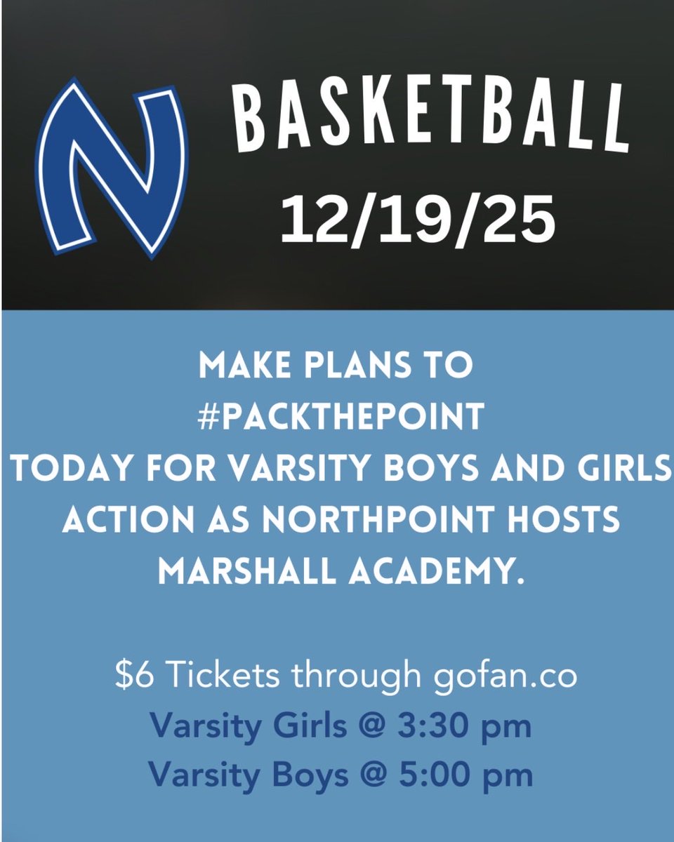 NCSThePoint's tweet photo. #PackThePoint for varsity basketball! The Trojans will host Marshall Academy. Varsity Girls at 3:30 pm Varsity Boys at 5:00 pm. Tickets are $6 through https://t.co/xMZB8uF5wd. All students get in free with a student ID. We accept Grandparents Club, Alumni, and Advertising passes. https://t.co/QihantwF98