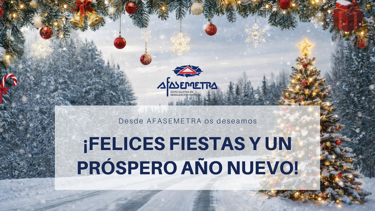 Desde AFASEMETRA queremos desearte unas felices fiestas y un próspero Año Nuevo.
Afrontamos 2026 con nuevos retos y avances que seguirán marcando el camino hacia una movilidad y una seguridad vial cada vez mejores.