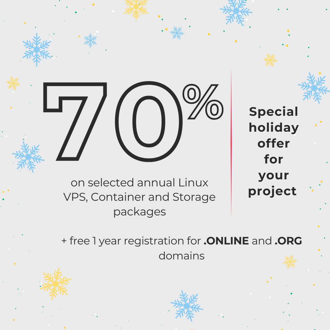 Winter isn’t just about festive vibes ❄️
It’s a great time to prepare for upcoming projects.

Get annual hosting plans on special terms + free domains included.

👉 time4vps.com