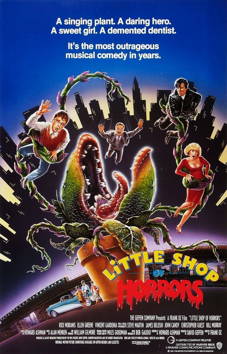 landofthe80s's tweet image. “Little Shop of Horrors” starring Rick Moranis, Ellen Greene, Vincent Gardenia, Steve Martin, and Levi Stubbs was released in theatres today in 1986. #80s