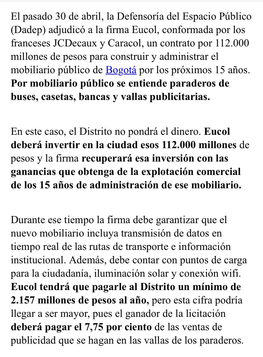AnaErazoR's tweet photo. Hoy las mayorías del @ConcejoCali_ —el mismo Concejo que se ausentó de manera deliberada para no elegir Contralor y permitir que @alejoeder nombre uno a dedo desde el 1 de enero— le van a entregar al alcalde el regalo de Navidad más grande que ha esperado, y será a costa de la plata de las y los caleños.

Hoy le aprobarán a @alejoeder el proyecto que le permite entregar en concesión por los próximos 15 años el mobiliario urbano y los MUPIS de publicidad. Todo apunta a que el negocio ya estaría listo con la misma empresa cuyo principal accionista es @CaracolTV, la misma a la que esta alcaldía prácticamente le regaló la explotación de 30 MUPIS entre 2024 y 2025 a precios ridículos, mientras el alcalde recibía trato preferencial en @NoticiasCaracol.

El proyecto es tan grave como opaco:
🚩En el articulado no se establece el monto real que recibirá la ciudad.
🚩En la exposición de motivos apenas se menciona una cifra cercana a $20 mil millones a cambio de todo por 15 años.

Para dimensionar el despropósito:
En Bogotá, @ClaudiaLopez entregó este mismo negocio en 2020 a la misma empresa por $112 mil millones, y en 2022 quedó demostrado que la ciudad empezó a perder recursos por regalías, además de que el concesionario incumplió obligaciones de reposición y mantenimiento.

En Cali, el negocio es aún más descarado. Hoy los concejales le entregarán a @alejoeder la facultad de negociar a discreción con la misma empresa que manejó este negocio entre 2001 y 2021, periodo en el que reportó ganancias por $98.598 MILLONES explotando el espacio público de la ciudad.

Todo indica que Eder repetirá el libreto:
✔️ Entregar lo público
✔️ Concesionar por décadas
✔️ A cambio de quién sabe qué

Hoy @alejoeder recibe su regalo de Navidad y Cali pierde, una vez más, en silencio.

Prepárense para ver a @alejoeder a partir del 2026 en @NoticiasCaracol una vez por semana.