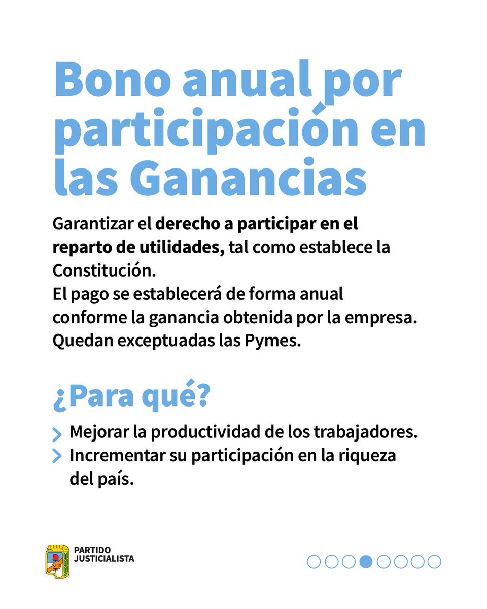 BONO ANUAL POR PARTICIPACIÓN EN LAS GANANCIAS 

Para promover la productividad y garantizar un derecho constitucional.