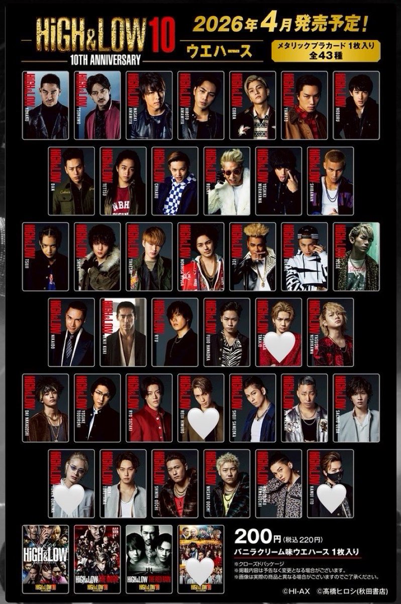 ハイロー HIGH ＆ LOW ウエハース
交換 買取 LDH ランペ EXILE ファンタ

ーーーーーーーーーーーーーー

求▷▶高城司（吉野）氷室零二（藤原）
小田島有剣（塩野）

譲▷▶その他

ーーーーーーーーーーーーーー

仮約束になります！
郵送orランペ現場
お気軽にリプお願いします🙇‍♀️