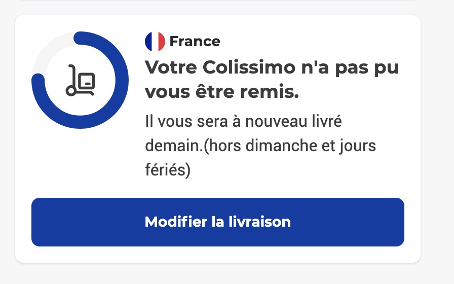 Un classique chez <a href="/Colissimo_f_r/">Colissimo</a> : le colis non distribué alors que vous êtes bien là... Le seul domaine de constance de cette entreprise, c'est la médiocrité, période de fêtes ou non. Nullité systémique... Mieux vaut renoncer à un achat que tenter une livraison avec eux.