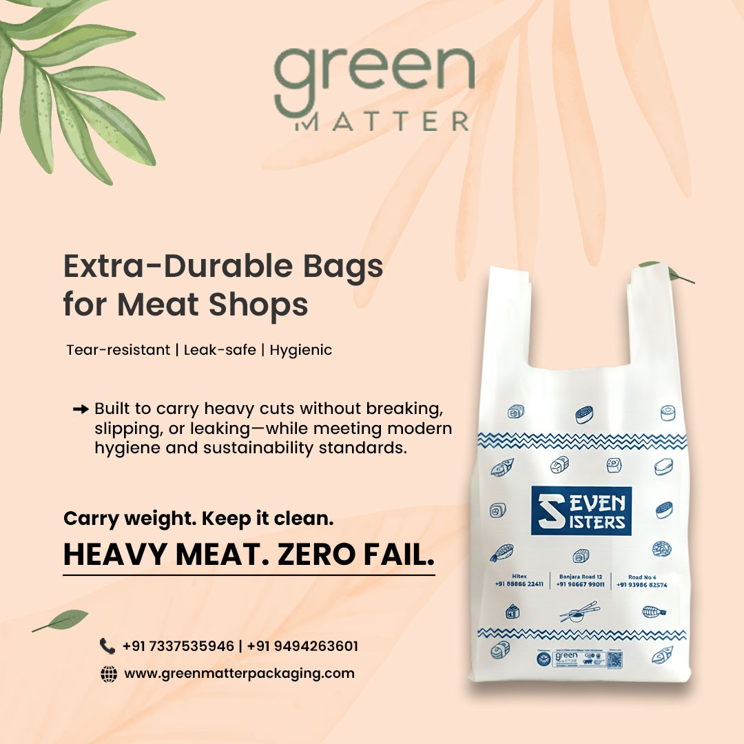 Greenmatterpack's tweet image. Heavy meat. Zero fail.💪
Green Matter Packaging brings extra-durable bags for meat shops
🥩Tear-resistant strength
💧Leak-safe &amp;amp; hygienic
Carry the weight. Keep it clean. Package with confidence.
#GreenMatterPackaging #MeatShopBags #DurablePackaging #LeakProofBags #HygienicPack