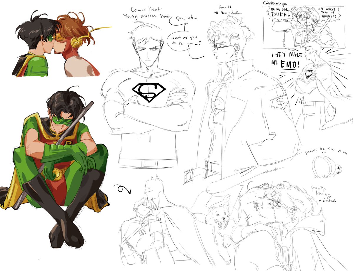 shinasimpp's tweet photo. sketches 💞 #timkon #timdrake https://t.co/daREF1rZ5I