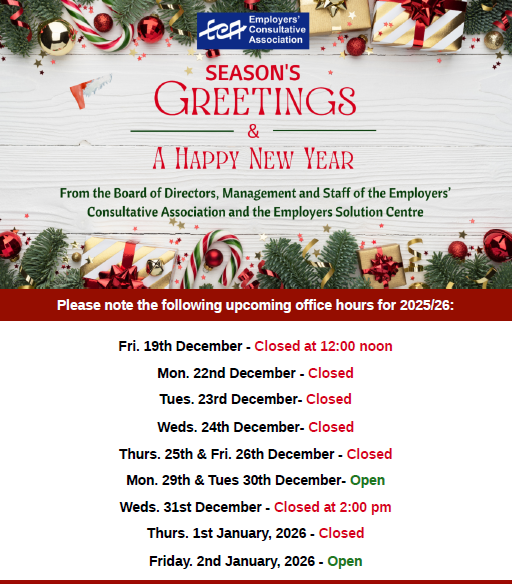 Please be advised on our office hours for the month of December.