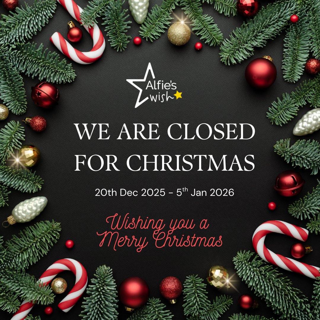 alfies_wish's tweet image. 🎄 Taking a Christmas Break! 🎄

After a very busy season creating lots of special memories, it’s time for us to take a little break. We will be closed from 20th December 2025 and will reopen on 5th January 2026 ✨

#HappyHolidays #FamilyTime #SeeYouIn2026 #closedforchristmas