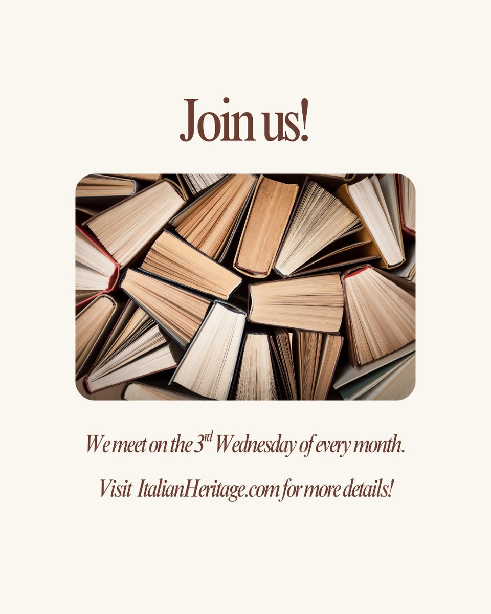 IHSIndiana's tweet image. New Year, New Stories
Our 2026 Book Club picks are here! From timeless Italian classics to modern voices, we’ll be turning pages together all year long.
Check out the full list and mark your calendars! 
👉 ItalianHeritage.org
#BookClub2026 #ItalianLiterature #ItalianHeritage