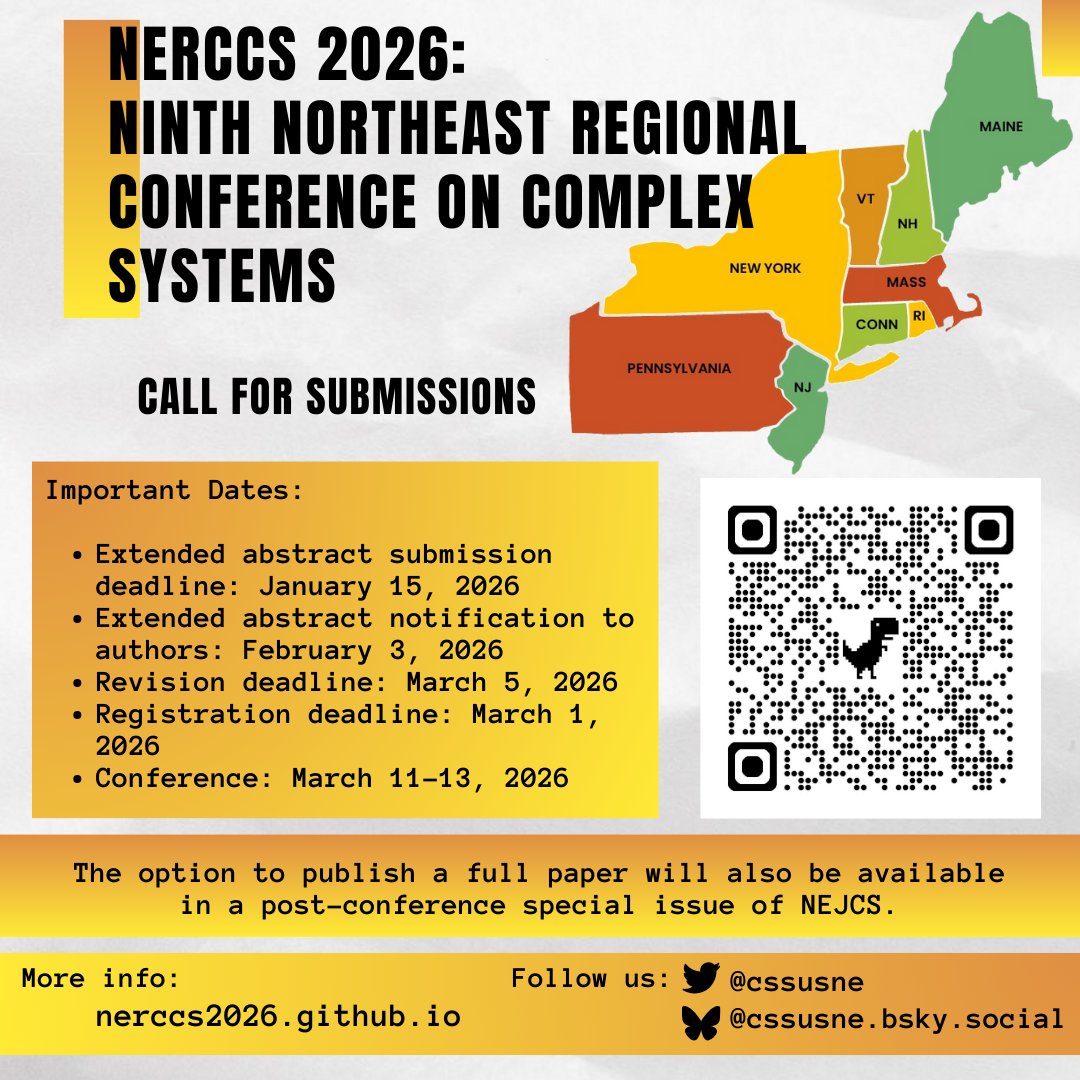 Complex Systems Society US Northeast Chapter tweet media