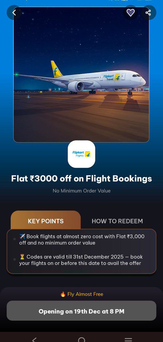 lpd360's tweet image. TimesPrime Subscription User ‼️

✅ Get Rs 3000 off on Flight Booking 

🔴 Without any minimum Order Value

📌 Get 1 Year TimesPrime Subscription Free (with Campaign):-  t.me/trickycampaign…

#timesprime #freeflightticket #flight #flightticket