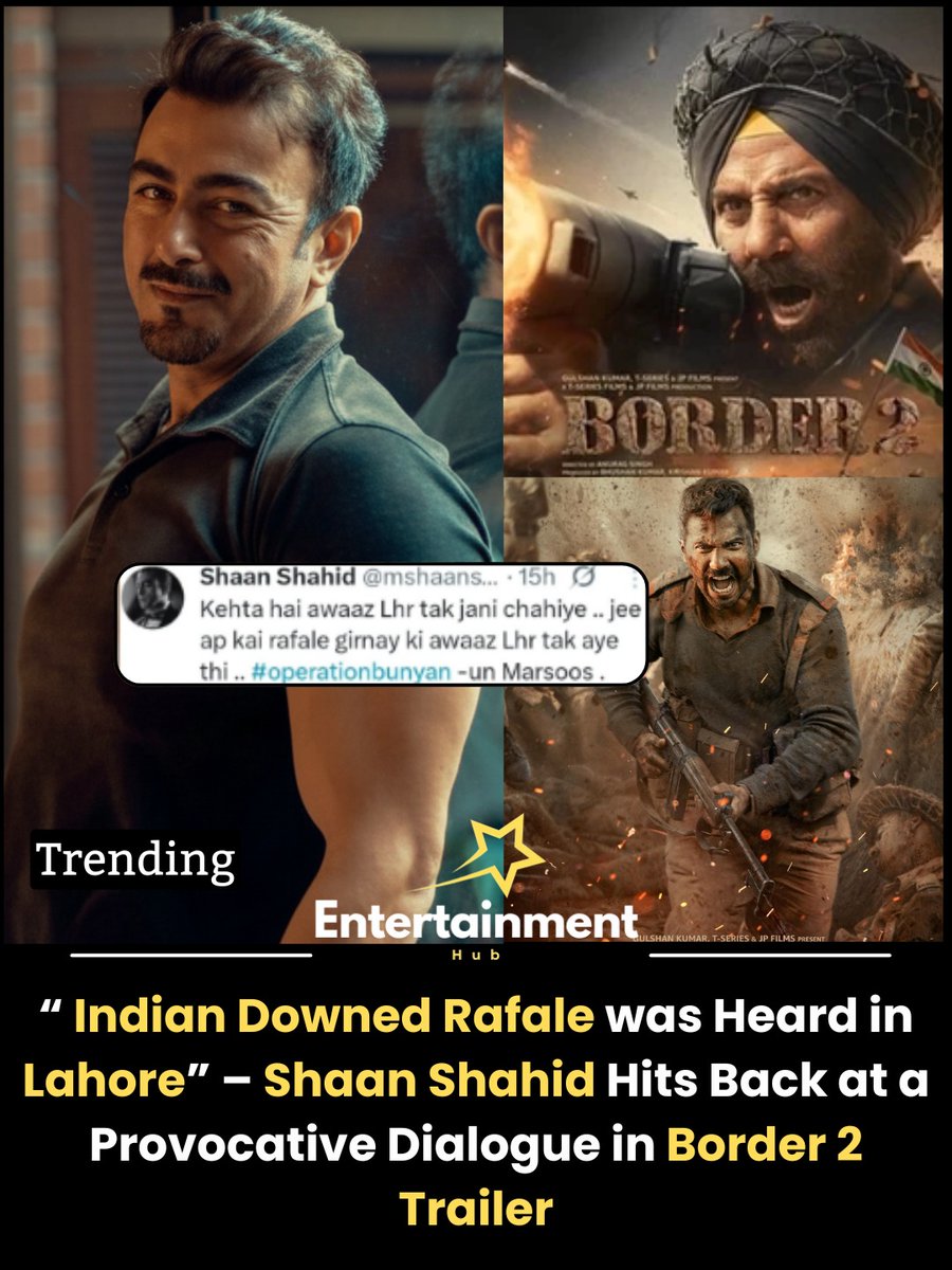 After the release of the #Border2 trailer with a propaganda theme, #ShaanShahid responded subtly yet powerfully, reminding everyone that #India’s Rafale loss made headlines worldwide.