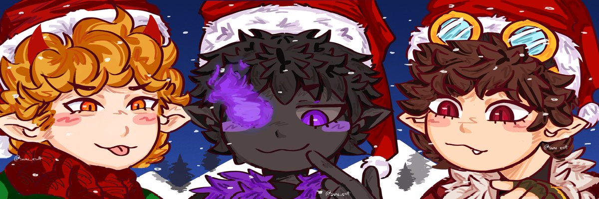 sun_estt's tweet photo. Worked on this Christmas banner for some yt friends!! 🎄🎄

#Christmas2025
#ocart https://t.co/mp4Qxm8ejD