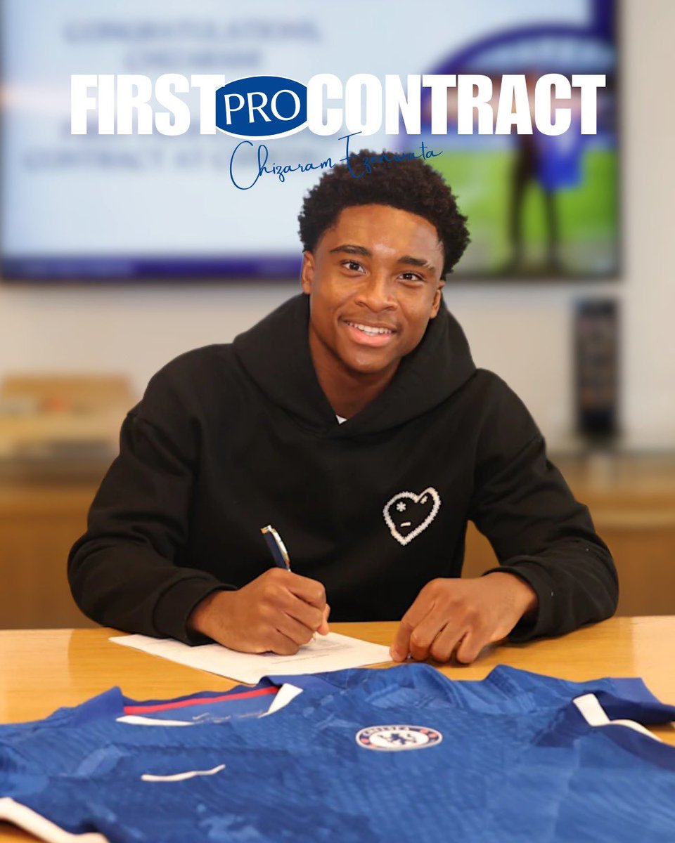TheChelseaSpot's tweet photo. Congratulations to Chizzy Ezenwata on signing his first professional contract with Chelsea! 💙 https://t.co/jJFgHjowuJ