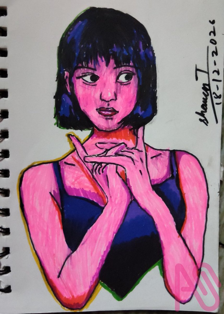 TurtleShellgam3's tweet photo. Pink portrayed sketch/digital art I finished it on https://t.co/NXZgdZQIvx #ARTstreet #MediBang https://t.co/rWWaNkbG4z