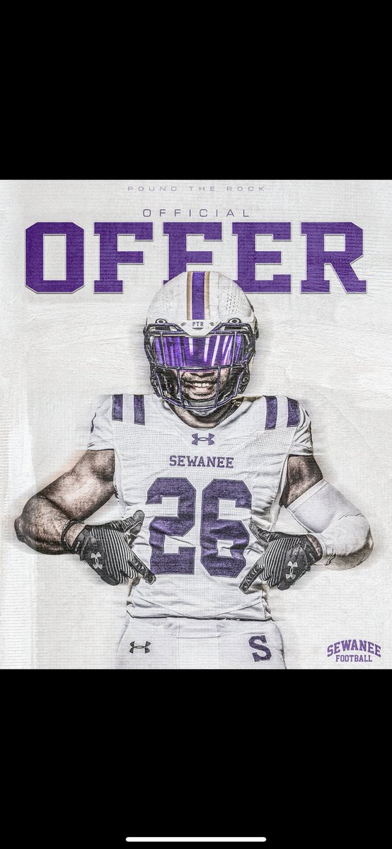 After a Great Conversation with <a href="/CoachFreitag/">Joe Freitag</a>  I am extremely Blessed to receive an OFFER from <a href="/SewaneeFootball/">Sewanee Football</a> #DefendtheDomain 💜
<a href="/coachwood_LCU/">James Wood</a> <a href="/Red_Raven_FB/">Coffeyville Football</a> <a href="/TheDS9/">DeVante Scott Sr.</a> <a href="/ShedrickMckenz2/">Miss-Lou Recruits</a> <a href="/youareathlete/">You Are Athlete</a> <a href="/RecruitLouisian/">Recruit Louisiana™️</a> <a href="/LCU_ftball/">LCU Football</a> <a href="/JaceLejeune/">Jace LeJeune</a> <a href="/coachjweevils/">Hud Jackson</a> <a href="/UWFFootball/">UWF Football</a>