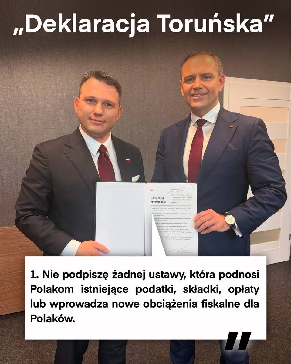 KONFEDERACJA_'s tweet image. Mamy to! Prezydent Karol Nawrocki zawetował podwyżki podatku cukrowego oraz akcyzy! 👏
To efekt zobowiązania, jakie Karol Nawrocki podpisał w tzw. deklaracji toruńskiej autorstwa @SlawomirMentzen!

„Nie podpiszę żadnej ustawy, która podnosi Polakom istniejące podatki, składki i…