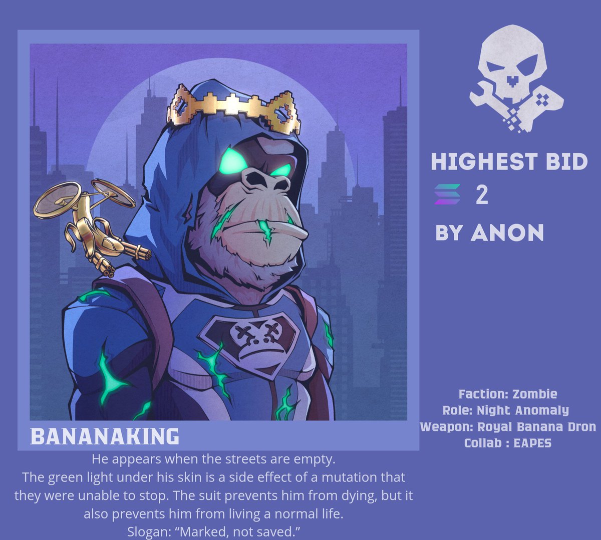Auction Live
<a href="/xDead_Squad/">Dead Squad</a> x <a href="/EAPESCLUB/">EAPES</a> 
The auction winner will be awarded a special role on EAPES Discord

Highest Bid 2 sol
Time remaining 8h
Link below