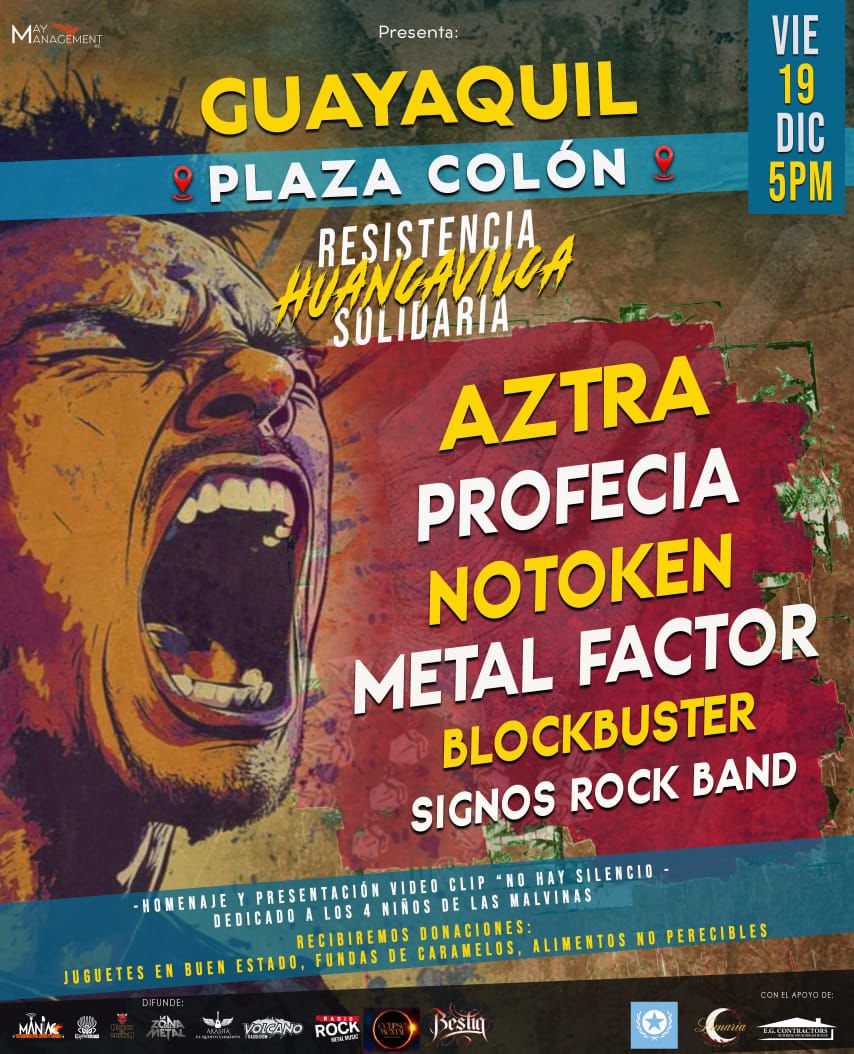 Hoy Viernes 19 de Diciembre 2025. Contamos con tu presencia para agradecer y despedir por todo lo acontecido en las diferentes ediciones del "Resistencia Huancavilka". Lo haremos con nuestra música y solidaridad. Detalles en la volante, te esperamos !!