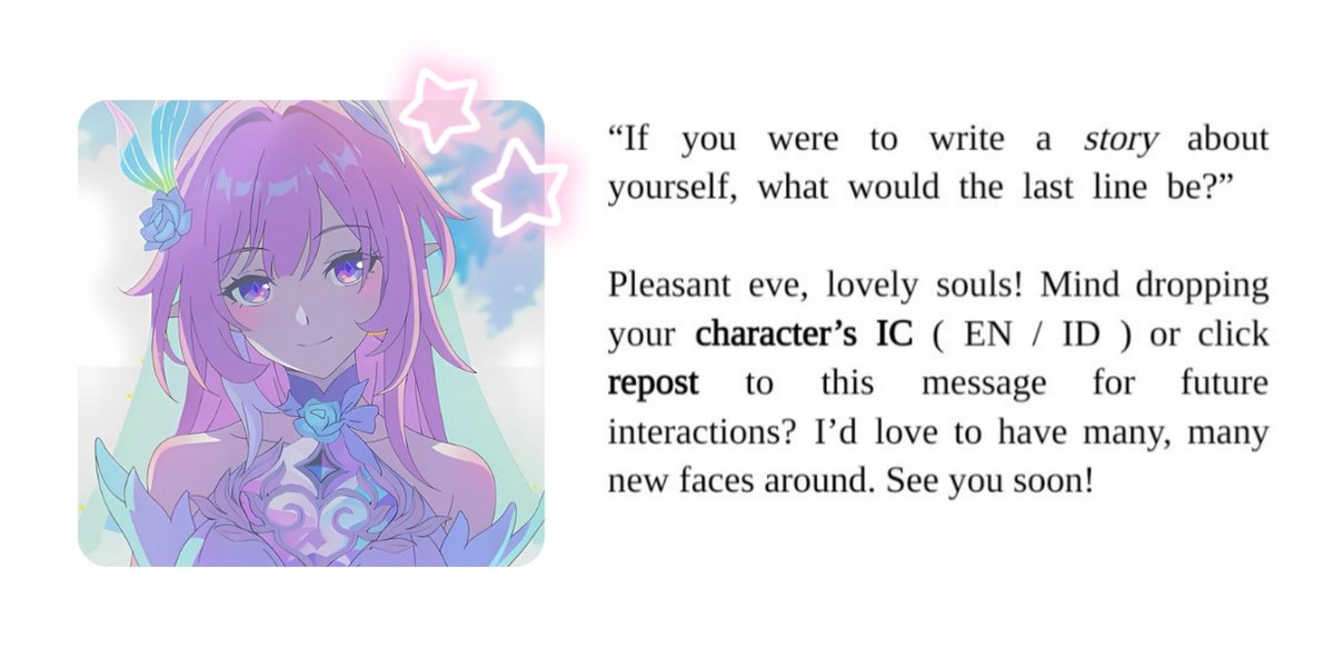 !2DFESS
      Hopefully this message finds you all in a kind manner. Shall we be friends?﹙ W—OC. ﹚