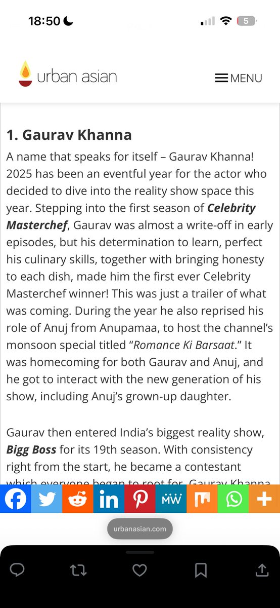 Indeed 2025 belonged to 🔥#GauravKhanna at the top ✨
#BiggBoss19 #BB19