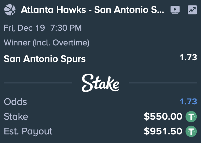 San Antonio Spurs gonna smoke Atlanta Hawks today 🔥