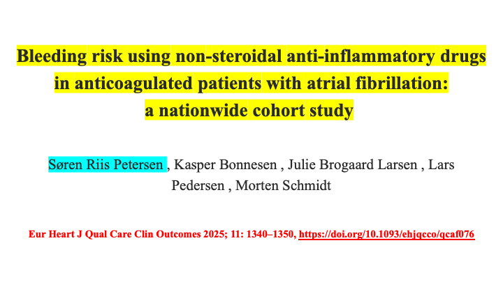 drraviele's tweet image. 📌#NSAIDs use in AF 👥 receiving #DOACs
👉almost double #bleeding risk
#EPeeps #afib #CardioTwitter #MedTwitter @DrMarthaGulati @AnastasiaSMihai @DhirajGuptaBHRS @PrashSanders @adribaran @TJaredBunch @SABOURETCardio  @ShelleyZieroth @DrPascalMeier @SeguraCardio @Hragy @SposatoL