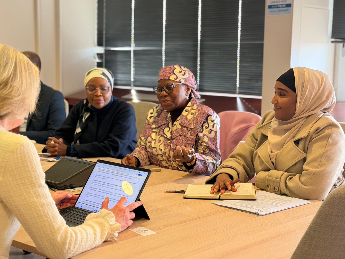AishaMGarba's tweet image. Strengthening strategic partnerships for education reform was at the core of discussions during a consultation engagement at UNESCO Headquarters in Paris, where I met with Ms Stefania Giannini, UNESCO Assistant Director-General for Education, alongside the Honourable Minister of…