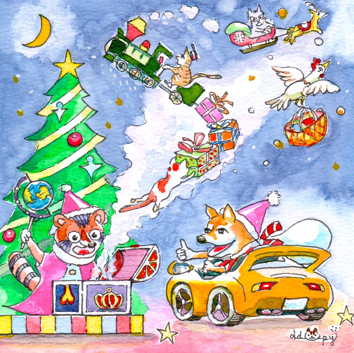 さあ、もうすぐクリスマスだ
世界中の子供達にプレゼントを届けにいくぞ～
レッツ・ゴー！！