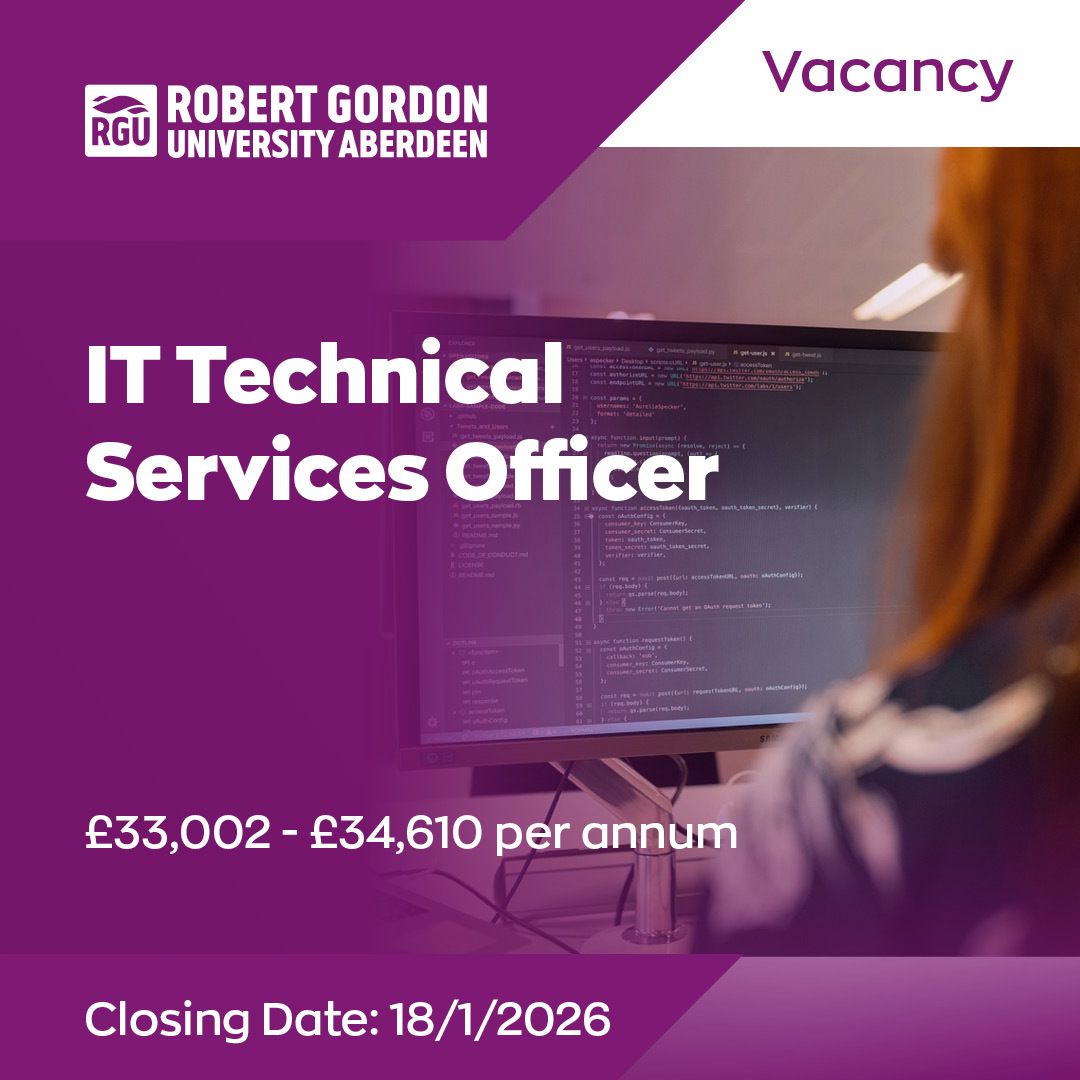 RGUjobs's tweet image. VACANCY: IT Technical Services Officer. Supporting the University's IT and AV resources, you will provide and promote excellent customer service, responding to incidents and requests and ensuring our services meet the needs of the University. Apply - buff.ly/YCacWtY