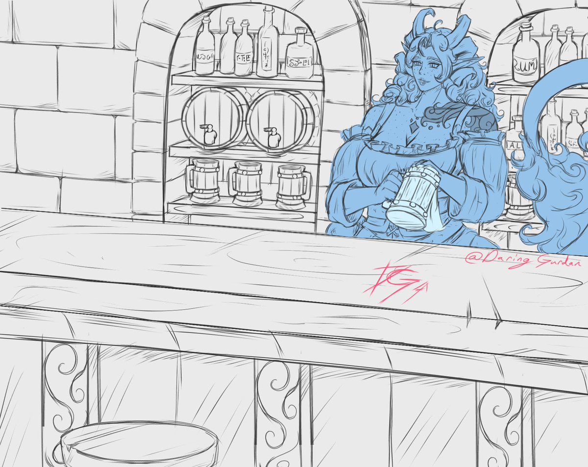 YCH sketch ~ sit down, have a drink, and tell some stories. Charm is happy to listen ✨💙

I plan to add more poses, and even different sized character examples next time I work on this