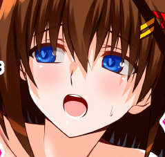 はやてちゃん。
      // X
(♥ )(♥ )

  (‾) 