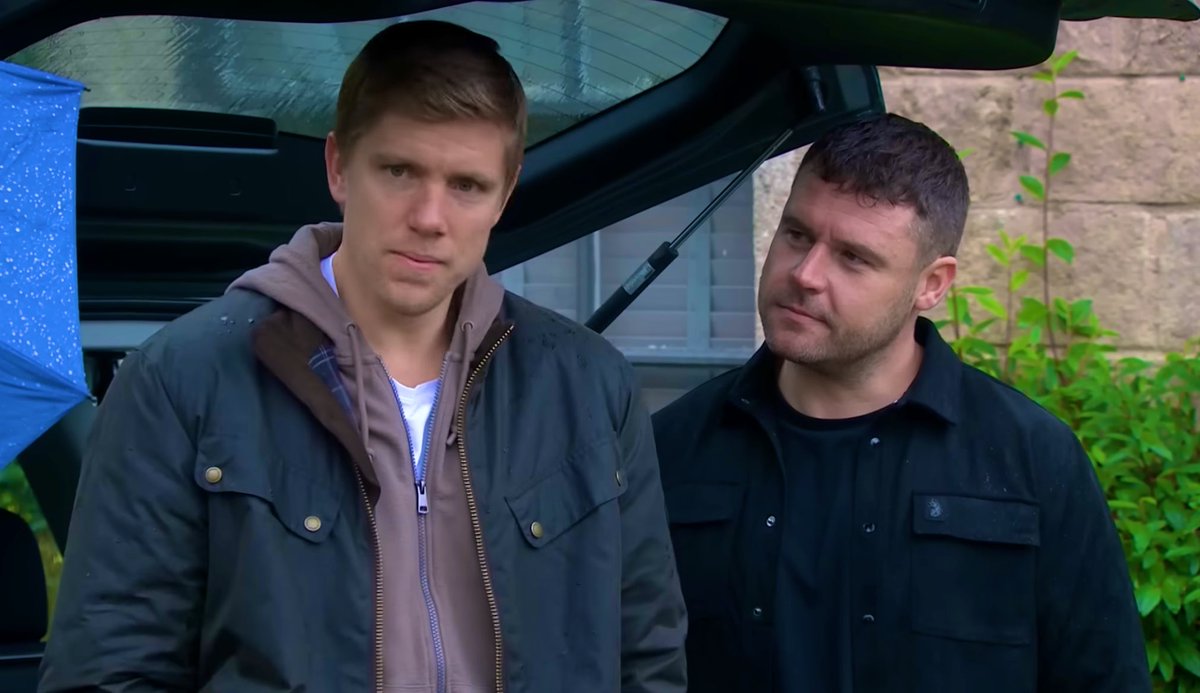 Definition of HEART EYES 😫😍 I love the way Aaron looks at Robert. He's so  glad to have his man back 🥹🥰🩵 #robron #emmerdale