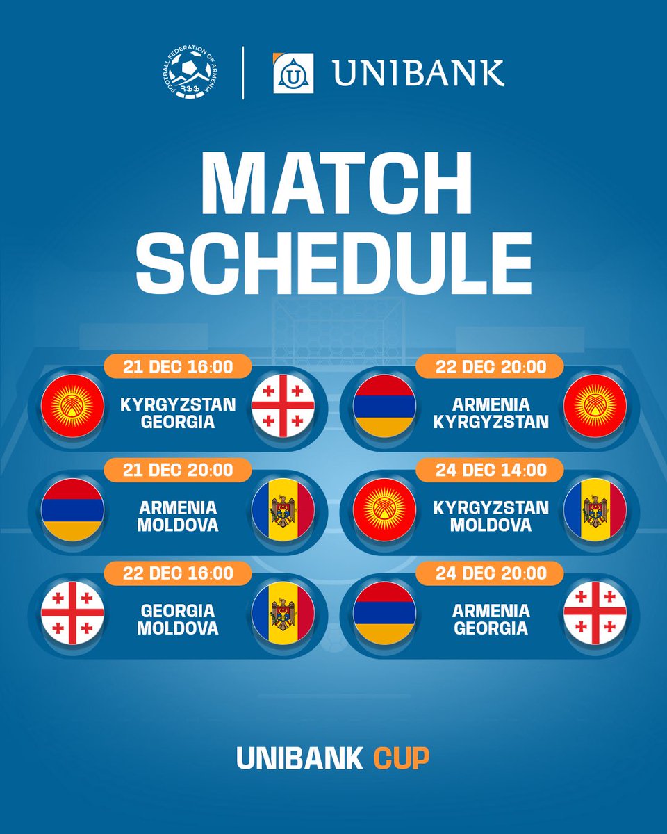 OfficialArmFF's tweet image. Unibank Cup. Match Schedule ⏰📆

#FFA #FutsalArmenia