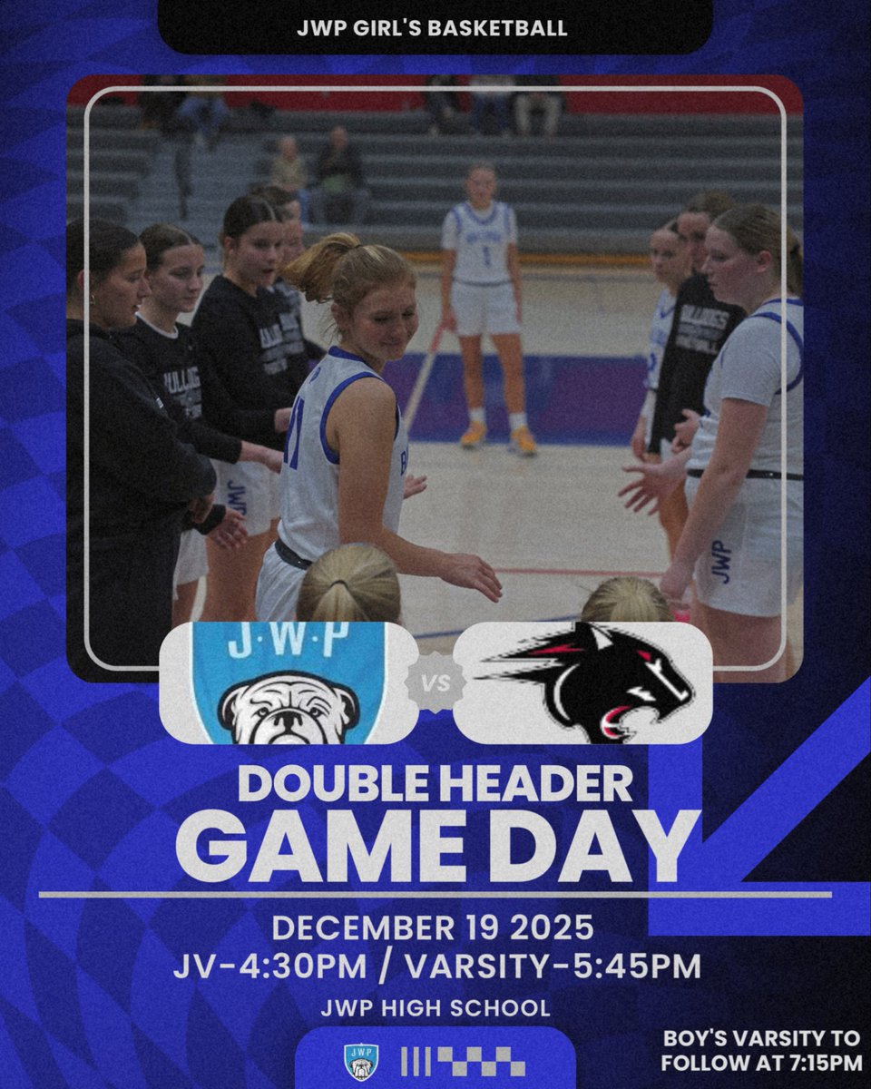 ‼️Bulldog Game Day‼️
Please Note: JV and Varisty will be at JWP and JR Girls will be AT NRHEG tonight 7th grade @ 4:30pm and 8th grade @ 5:30pm.