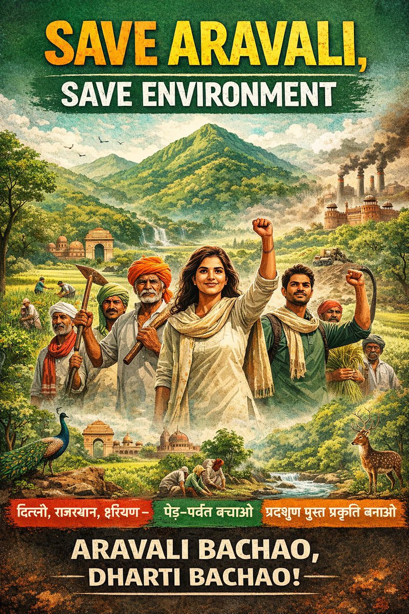 अगर आप सौ मीटर से नीचे के पहाड़ों को अरावली नहीं मानते….!!!

तो हम 60 साल से उपर के लोगों को नेता नहीं मानते…

पहले 60 साल से उपर के नेताओं को घर बिठाइए…

फिर अरावली की बात करेंगे….!!!

#SaveAravali #अरावली_बचाओ_अभियान
